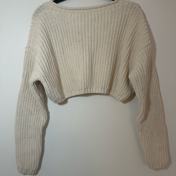 Zara Asymmetric Neckline Knit Crop Top - Picture 4 of 4